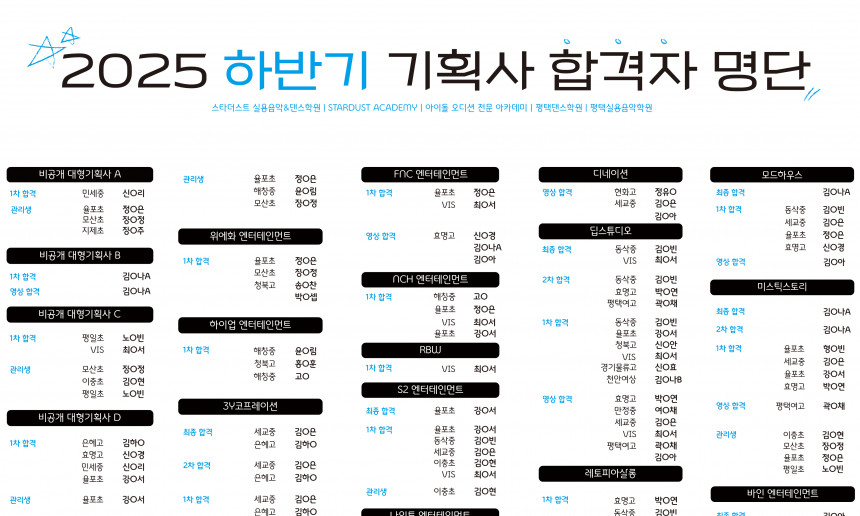 2025년 하반기 기획사합격